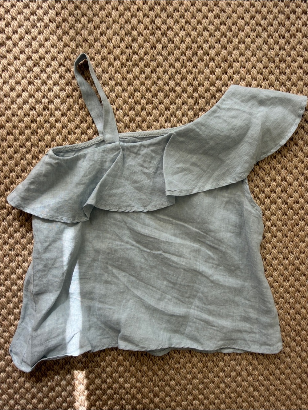 Zara girls Light Blue One-Shoulder Ruffle Camisole 6-7 years - Picture 5 of 9